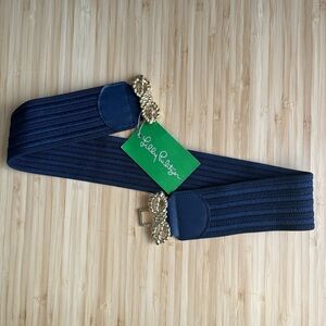 Lilly Pulitzer Deep Blue Belt with Gold Details